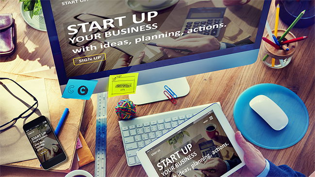 verweist auf: INVEST – Zuschuss für Wagniskapital Schreibtisch mit Computer, Tablet und Smartphone (verweist auf: INVEST – Zuschuss für Wagniskapital)